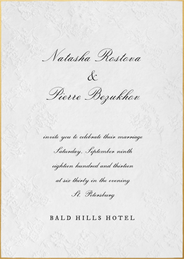 Embossed Blooms - Wedding Invitation by Emilia Wickstead