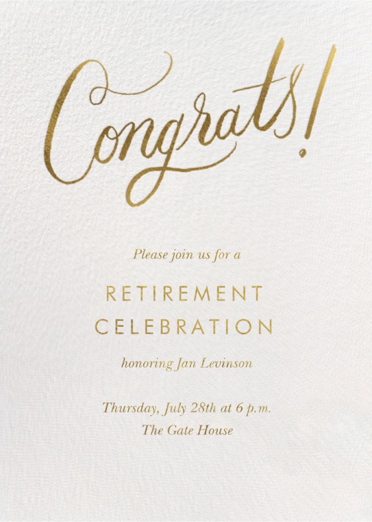 Golden Congrats Invitation