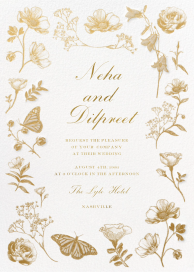 Flowers and Butterflies - Wedding Invitation by Sketch Design Studio