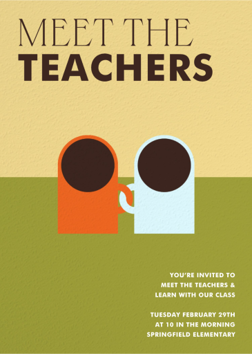 Two for Tea - Meet the Teacher Invitation by Paperless Post