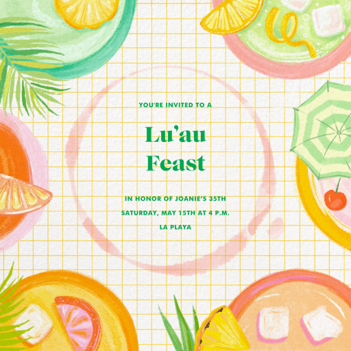 Tropical Grid - Luau Party Invitation by Paperless Post