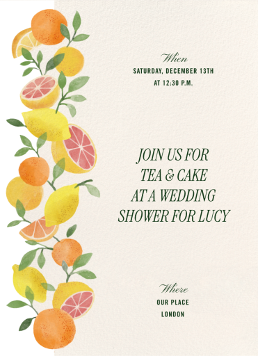 Citrus Vine - Bridal Shower Invitation by Paperless Post