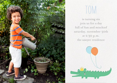 Alligator Birthday Bash (Photo) - Birthday Invitation by Little Cube