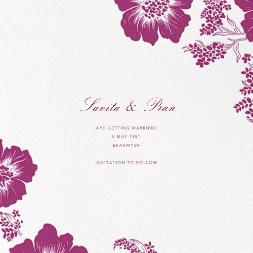 Falling Poppies II (Photo Save the Date) by Oscar de la Renta - Back