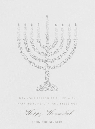 Vine Menorah - Crane - Hanukkah Card by Paperless Post