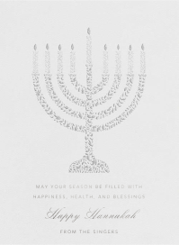 Vine Menorah - Crane - Hanukkah Card by Paperless Post