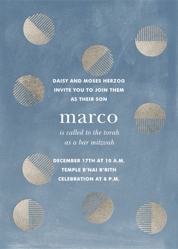 Moonplay - Bar & Bat Mitzvah Invitation by Kelly Wearstler