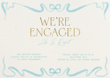 Dancing Ribbon - Engagement Party Invitation by Paperless Post