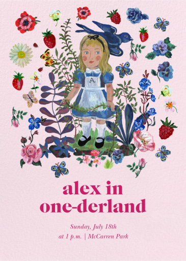 Rabbit Hole - First Birthday Invitation by Nathalie Lété