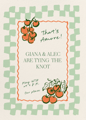 Tomato Stems - Bridal Shower Invitation by Pulp Templates Co.
