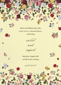 Tossed Roses - Rehearsal Dinner Invitation by Oscar de la Renta