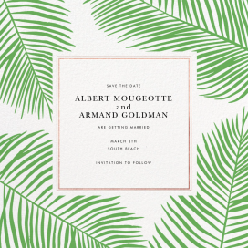 Palm Leaves Elegant Frame Invitation