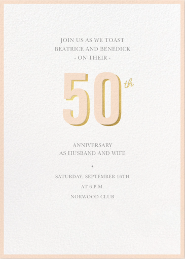 Pop of Gold - Anniversary Invitation by Sugar Paper