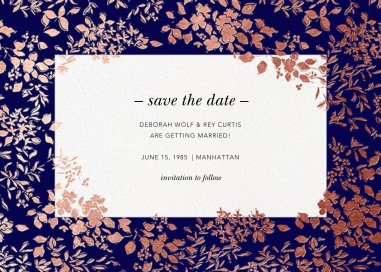 Rose Gold Botanical Vine Save the Date
