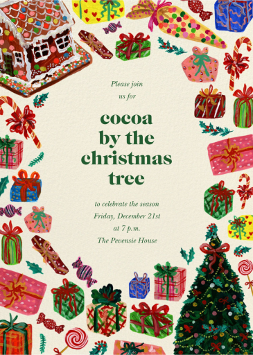 Bonbons de Noël - Holiday Party Invitation by Nathalie Lété