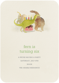 Dinosaurs’ Cake - Birthday Invitation by Felix Doolittle