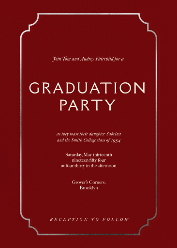 Traditional Border - Graduation Party Invitation by Paperless Post