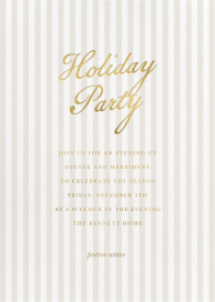 Pale Stripes Holiday - Christmas Party Invitation by Sugar Paper