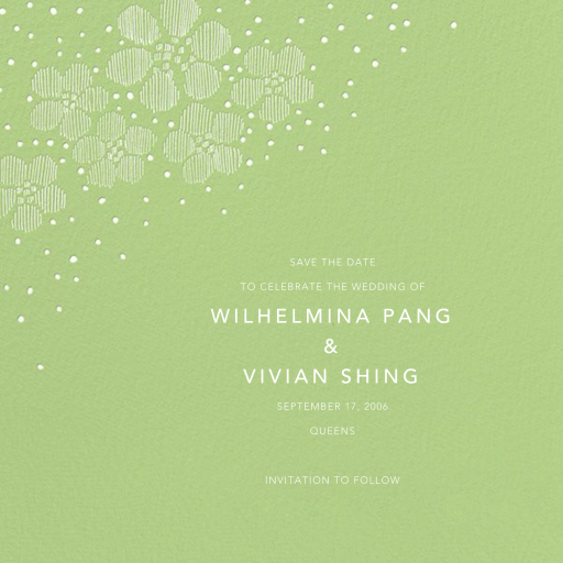 Blossoms on Tulle I Save The Date by Oscar de la Renta