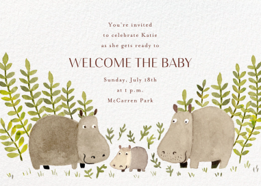 Happy Hippos - Baby Shower Invitation by Paperless Post