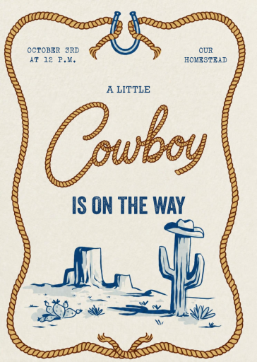 Western Cowboy Baby Invitation