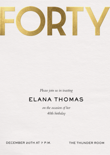 Golden Age - 40th Birthday Invitation by Paperless Post