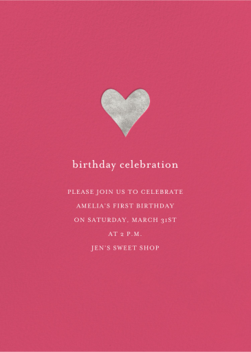 Foil Heart - Birthday Invitation by Sugar Paper