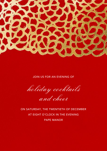 Gardenia (Tall) - Holiday Party Invitation by Oscar de la Renta