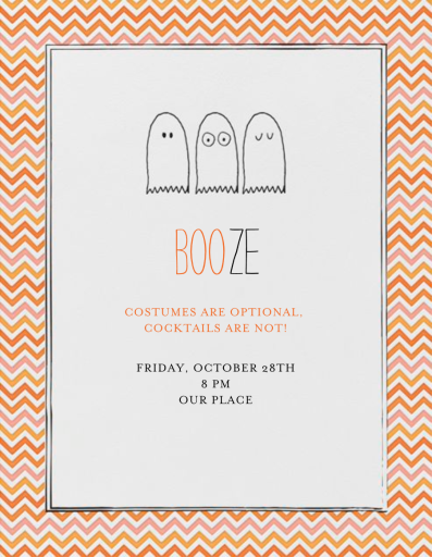 Boo or Booze - Halloween Invitation by Mr. Boddington's Studio