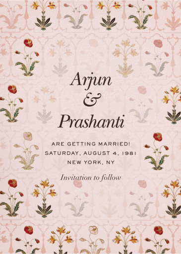Floral Mughal Motif Invitation