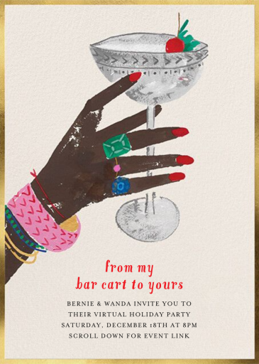 Raised Glass - Holiday Cocktail Party Invitation by Mr. Boddington's Studio