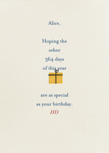 Birthday Girl (Blanca Gómez) - Birthday Card by Red Cap Cards - Back