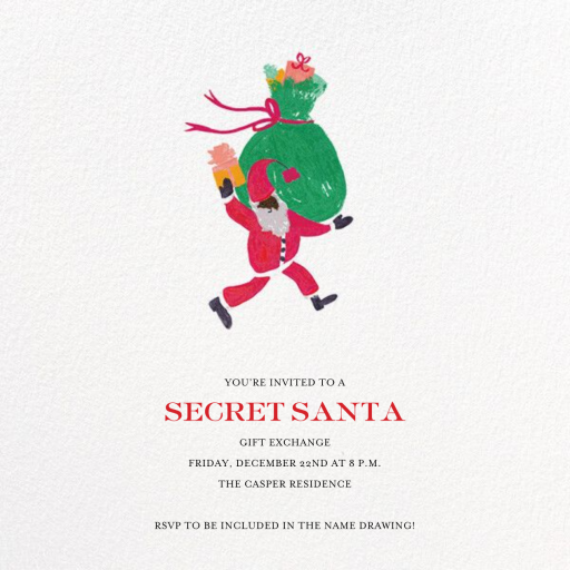 Santa Says Hello (Square) - Holiday Party Invitation by Mr. Boddington's Studio