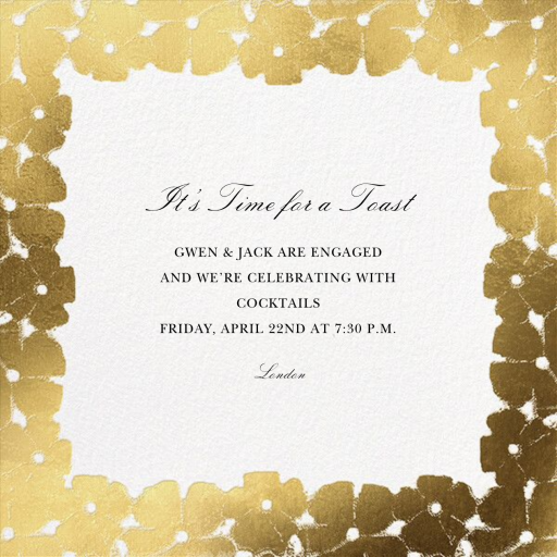 Painted Blooms - Engagement Party Invitation by Oscar de la Renta