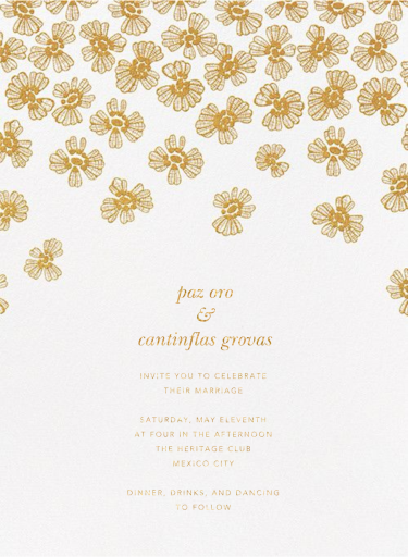 Petals on Lace - Wedding Invitation by Oscar de la Renta