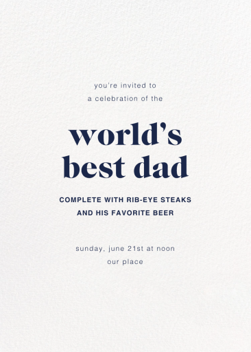 Full-Page Photo Tall (Double-Sided) - Father's Day Invitation by Paperless Post - Back