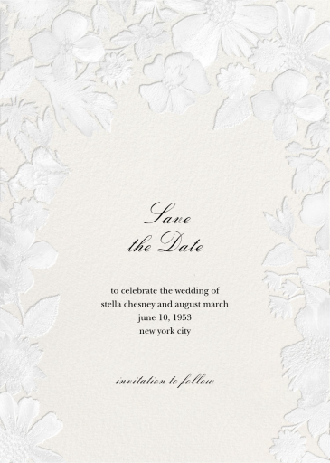 Enchanted Garden Embossed - Save the Date by Oscar de la Renta