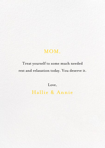 Sunshine (Mr. Boddington's Studio) - Mother's Day Card by Mr. Boddington's Studio - Back