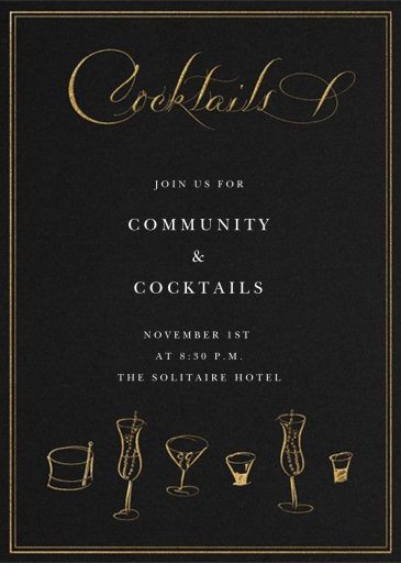Cocktails Maisner - Cocktail Party Invitation by Bernard Maisner