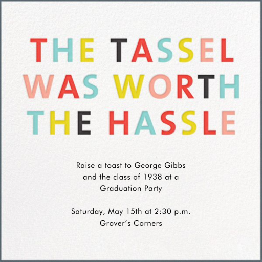 The Tassel - Celebration Invitation by Mr. Boddington's Studio