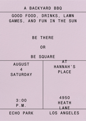 The Deets - BBQ Invitation by Goods Gang