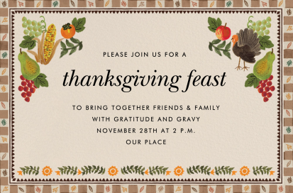 Harvest Bounty Thanksgiving Invitation