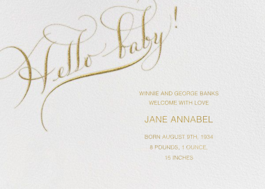 Hello Baby - Birth Announcement by Bernard Maisner