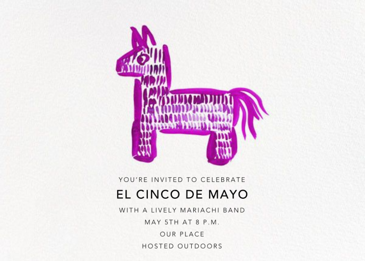 Swinging Burro - Cinco de Mayo Invitation by Linda and Harriett