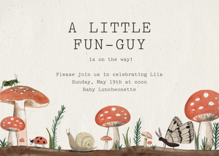 Toadstool Road - Baby Shower Invitation by Merrilee Liddiard