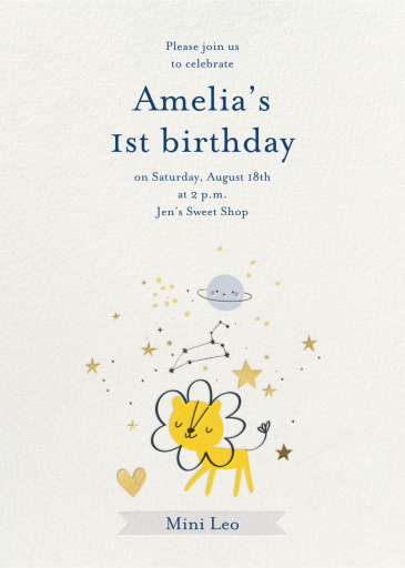 Star Sign - Birthday Invitation by Little Cube
