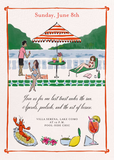 The Art of Leisure - Pool Party Invitation by Tamborine Press