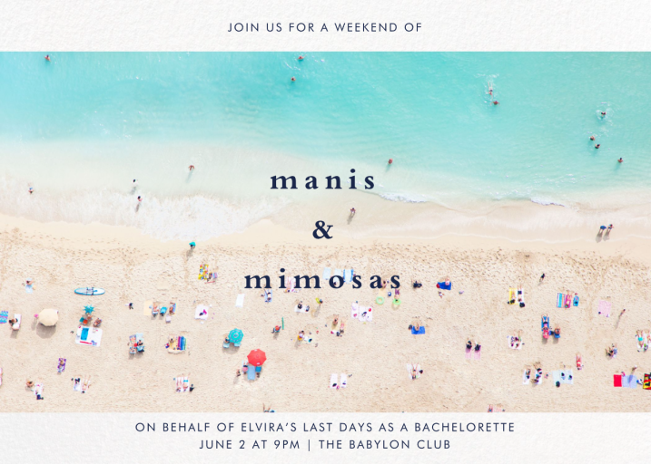 Beach - Bachelorette Party Invitation by Gray Malin