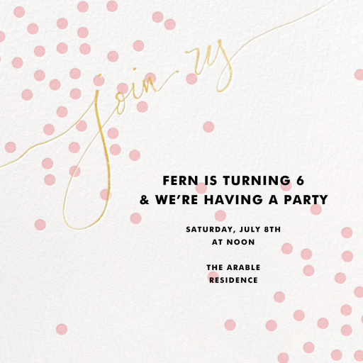 Join Us (Dots) - Birthday Invitation by Linda and Harriett
