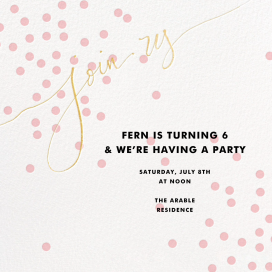 Join Us (Dots) - Birthday Invitation by Linda and Harriett